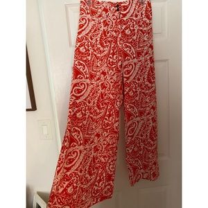 LOFT Paisley Pattern Wide Leg Pants